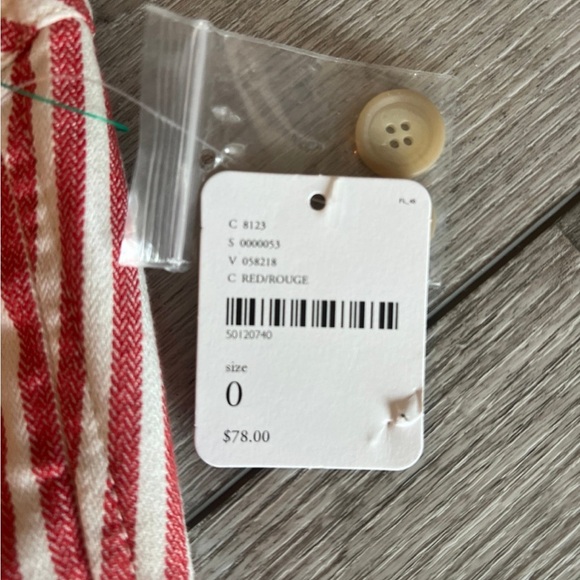 Free People Frankie Red/White Striped Pants NWT - Picture 5 of 7